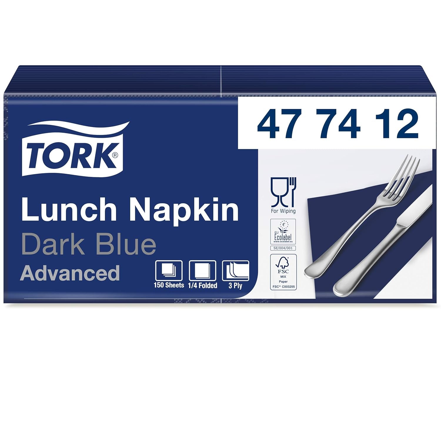 Tork 477861 Șervețele de prânz moi roșii / Șervețele de hârtie absorbante din 3 straturi de culoare roșie / Versatile / Calitate avansată / 10 X 150 (1500) șervețele / 32,6 X 33 Cm (L X l) / 1/4 pliere