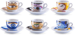 Set de cești de espresso Zeller 26510, 12 piese, Magic Eyes, alb