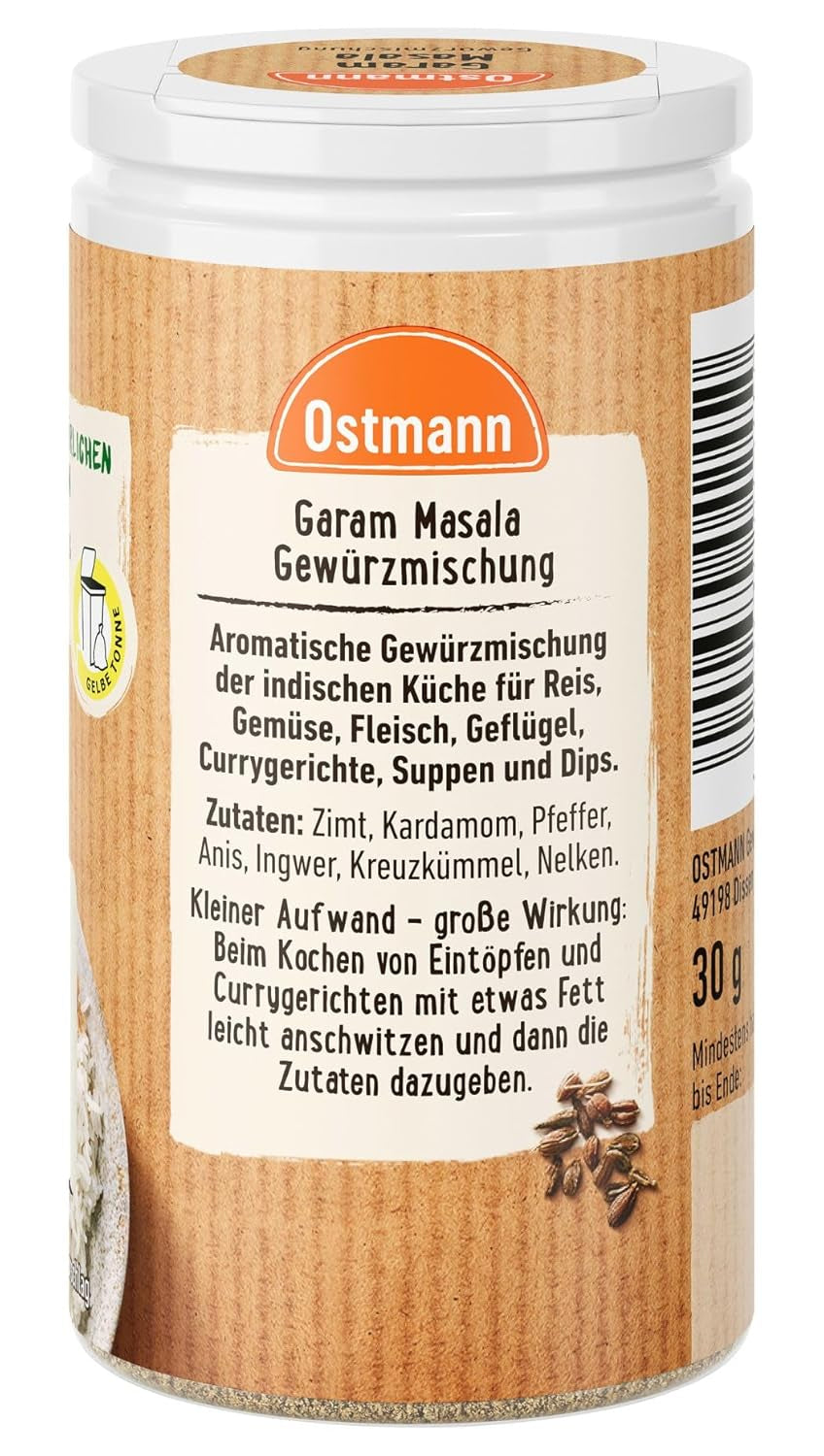 Ostmann Gewürze - Garam Masala Gewürzmischung | Nachfüllbare & recyclebare Verpackung | 30 g in der Streudose