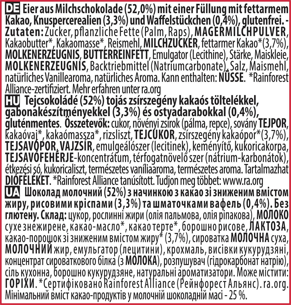 NESTLÉ Mini Eggs, ouă mici de ciocolată cu lapte cu umplutură cremoasă și bucăți crocante, 1 pachet (1 x 89g)