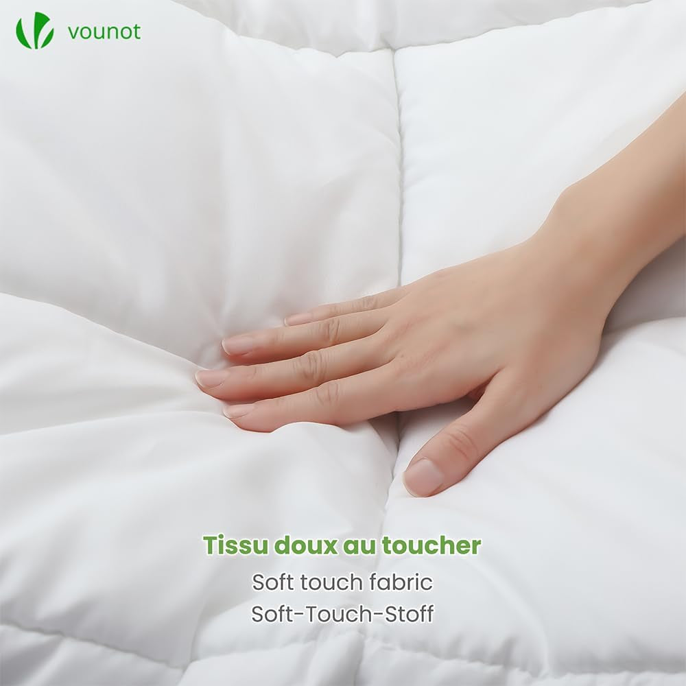 VOUNOT Duvet 155X200Cm, 4 Seasons Winter Duvet Set de 2 500GSM, constând din 2 plăpumi înnodate împreună Adaptable Duvet pentru vară și iarnă, Oeko-Tex Standard Plapumi si pilote Naty Shop