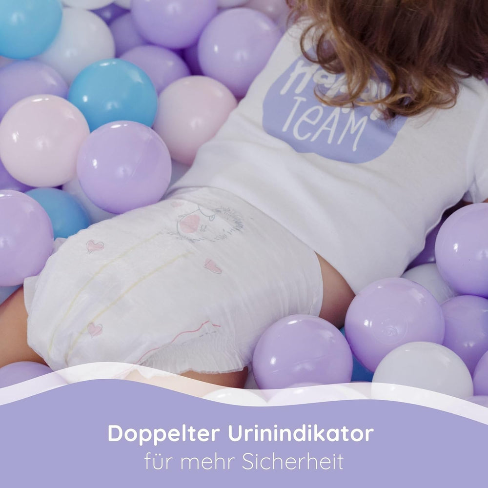 Scutece Bella Baby Happy Premium, mărimea 6, Junior Extra, 15+ kg, 96 de bucăți, sigiliu DERMATEST și OEKO-TEX, scutece de unică folosință pentru bebeluși