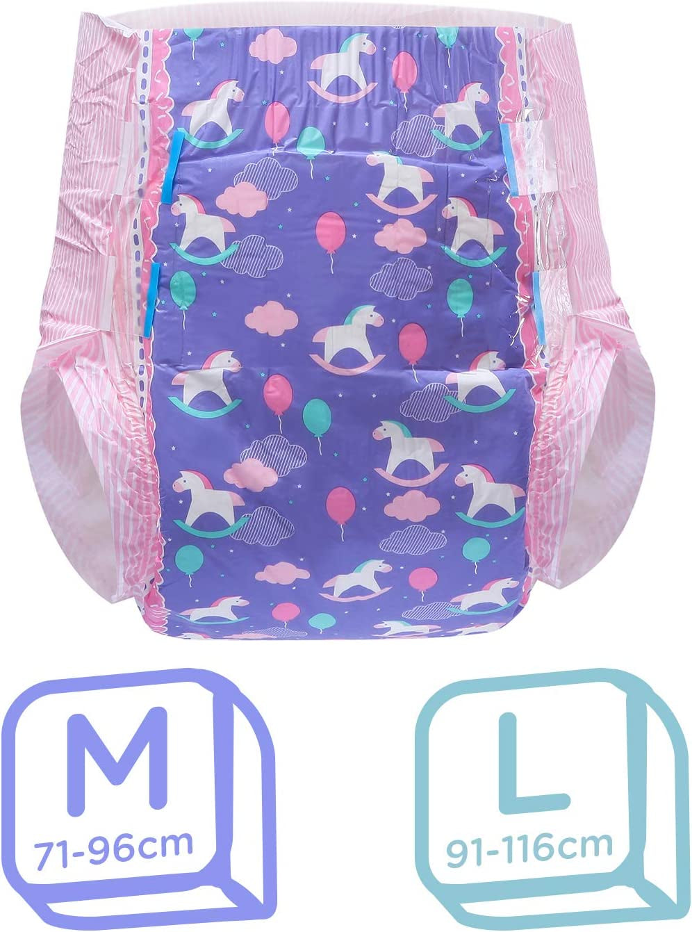 Scutece imprimate pentru adulți 5500-5800 ml, 10 bucăți - Fantasy Mică (M)