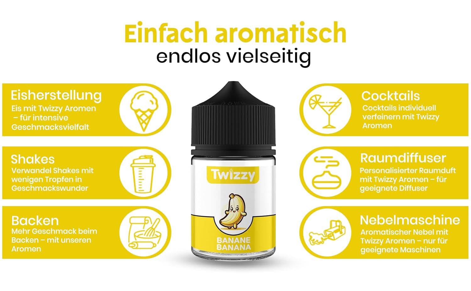 Aromă alimentară Twizzy Banana - 60 ml - Aromă intensă - Ideală pentru coacere Arome Naty Shop