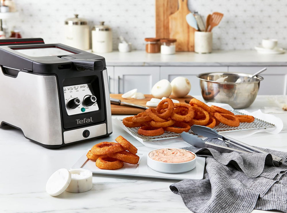 Tefal FR600D Clear Duo Deep Fryer, prăjire cu mai puțin fum și mirosuri, capacitate 1,2 kg, termostat, cronometru, fereastră mare de vizualizare fără ceață Electrocasnice Naty Shop