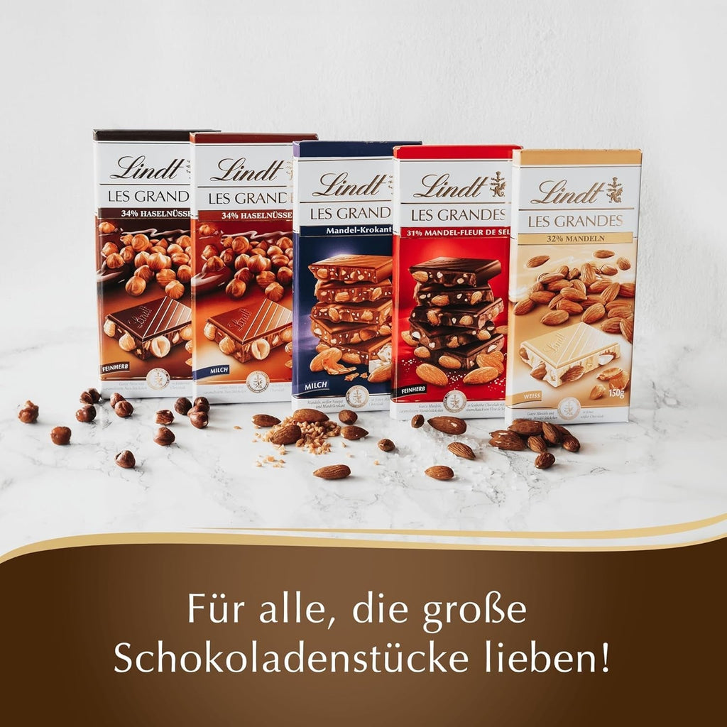 Lindt Chocolate Les Grandes Mandel, 150 grame Bomboane de Ciocolata Naty Shop