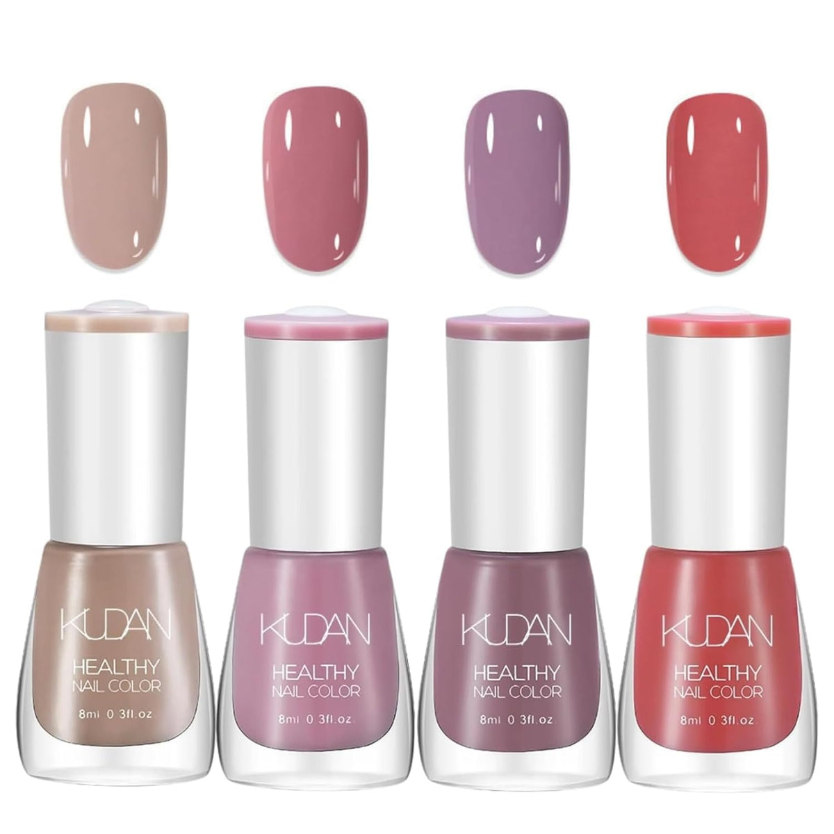 Set de ojă cu 4 piese - Oja pe bază de apă cu uscare rapidă și durabilă - Oja pentru design unghii DIY (set de 4 piese, stil nud, normal)