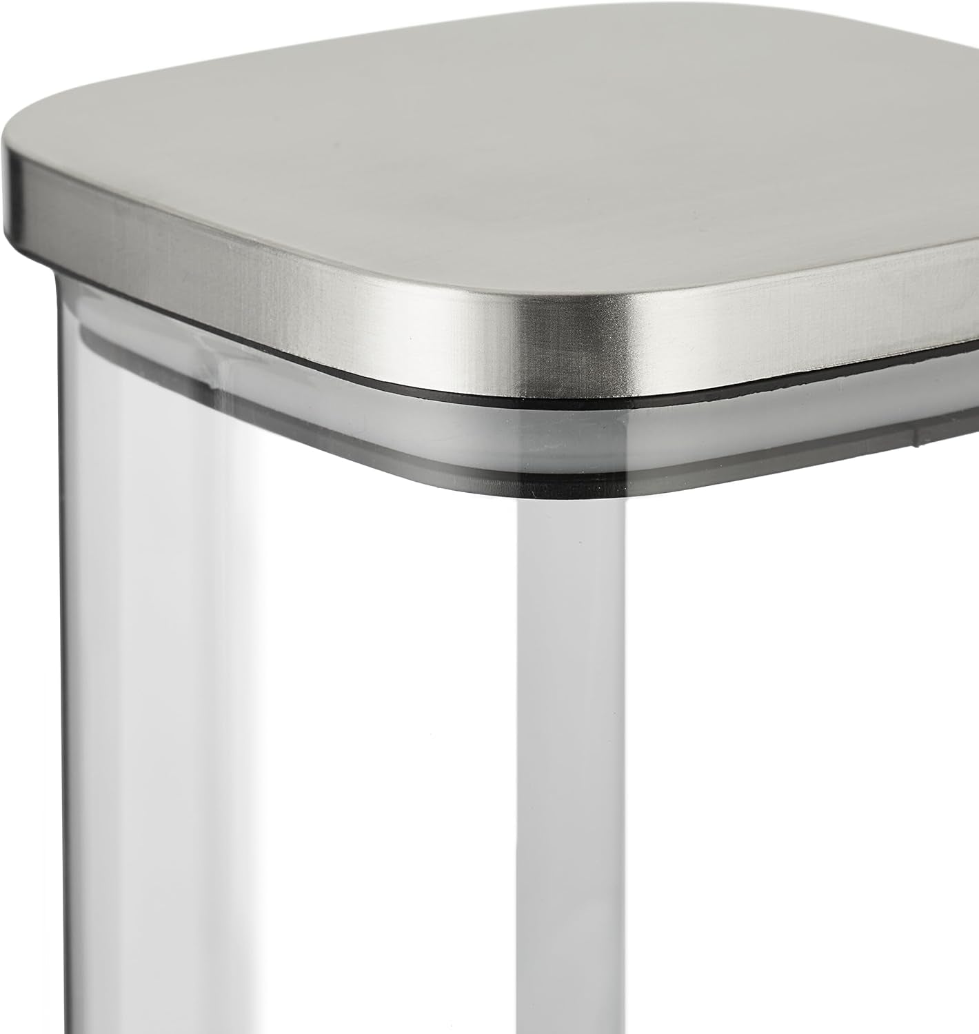 Borcane de depozitare Relaxdays cu capac, set de 3, 600 ml, borcane de depozitare pătrate, recipiente de sticlă etanșe, transparente/argintii Cutii depozitare alimente Naty Shop