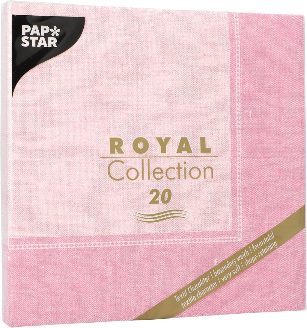PAPSTAR 50 șervețele ROYAL Collection 1/4-fold 40 Cm X 40 Cm Pink Linum