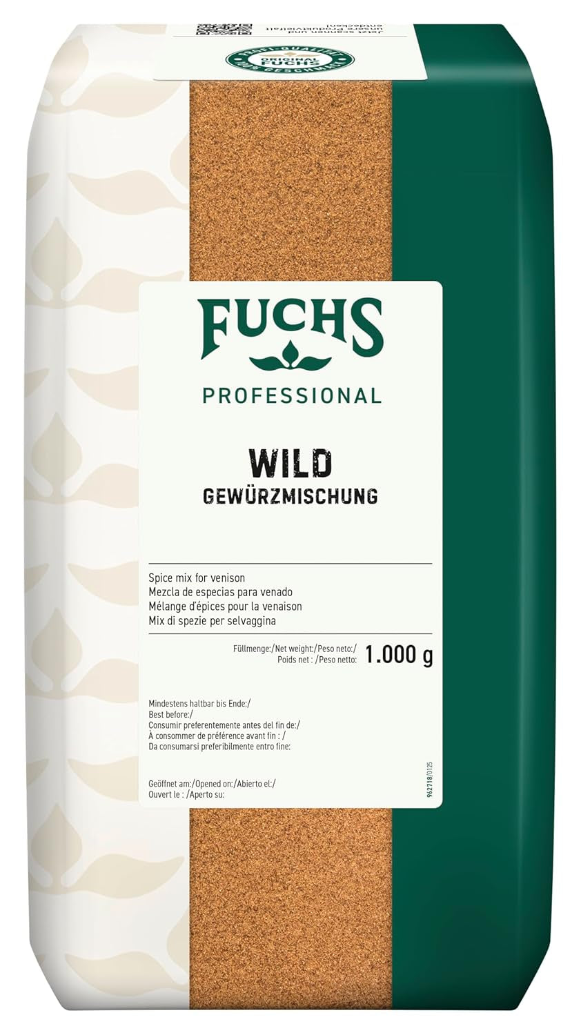 Fuchs Professional - Wildgewürz | Zum Würzen von allerlei Wildgerichten und dunklen Saucen | Profi-Qualität für Großverbraucher und Gastronomie | 1 kg im recyclebaren Beutel