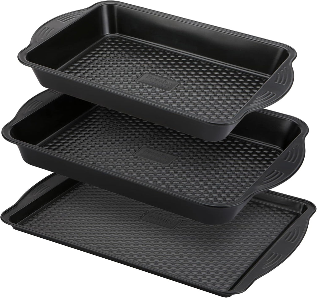 Prestige 48227 Aerolift Muffin Zinn, Carbon Steel, Schwarz Matrite si tavi pentru copt Naty Shop 3 Teilig Bachblech Set