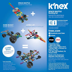 K'Nex Phantasie-Space Shuttle Spielzeug-Baukasten, Basic Fun, 17021, 60 Teile, pädagogisches Weltraum-Spielzeug für Kinder, geeignet für Jungen und Mädchen im Alter von 5-10 Jahren