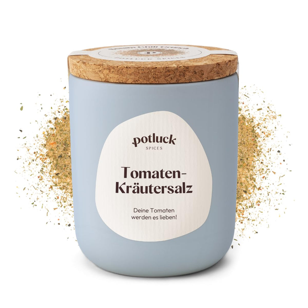 Potluck | Fleur de Sel handgeschöpft | Meersalz im Keramiktopf | 80g | Vegan, glutenfrei und mit natürlichen Inhaltsstoffen