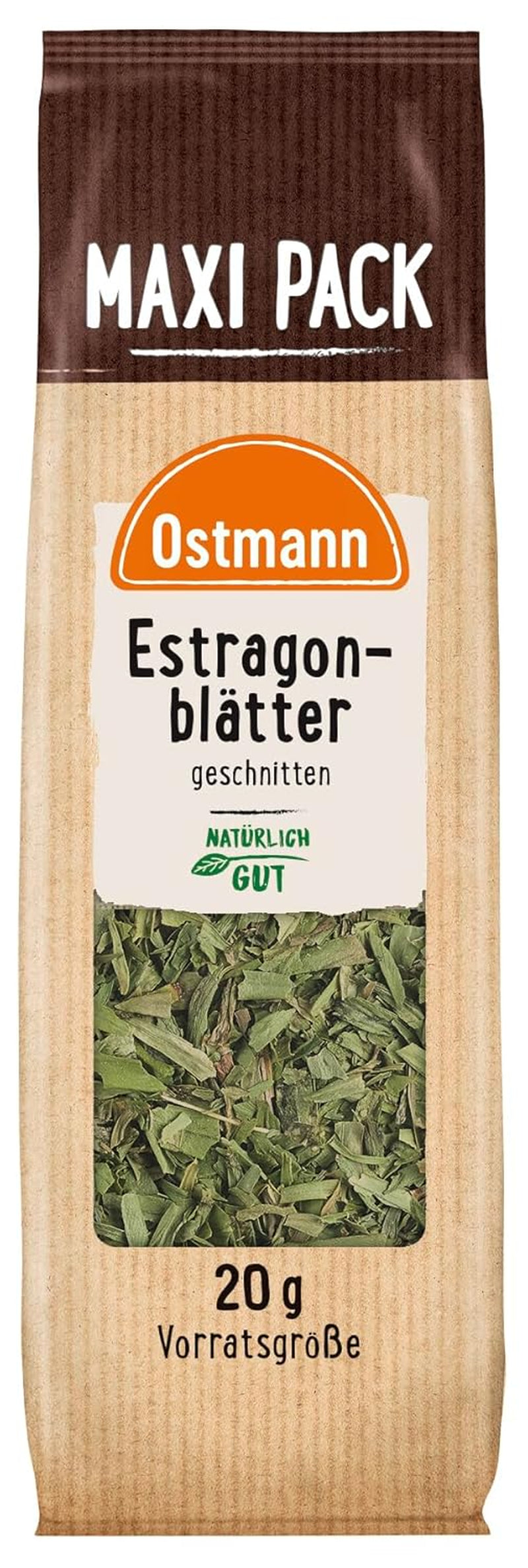 Ostmann Gewürze - Estragonblätter geschnitten | Zum Verfeinern von Salatsaucen, Gemüsegerichten und Remouladen | 20 g im Beutel