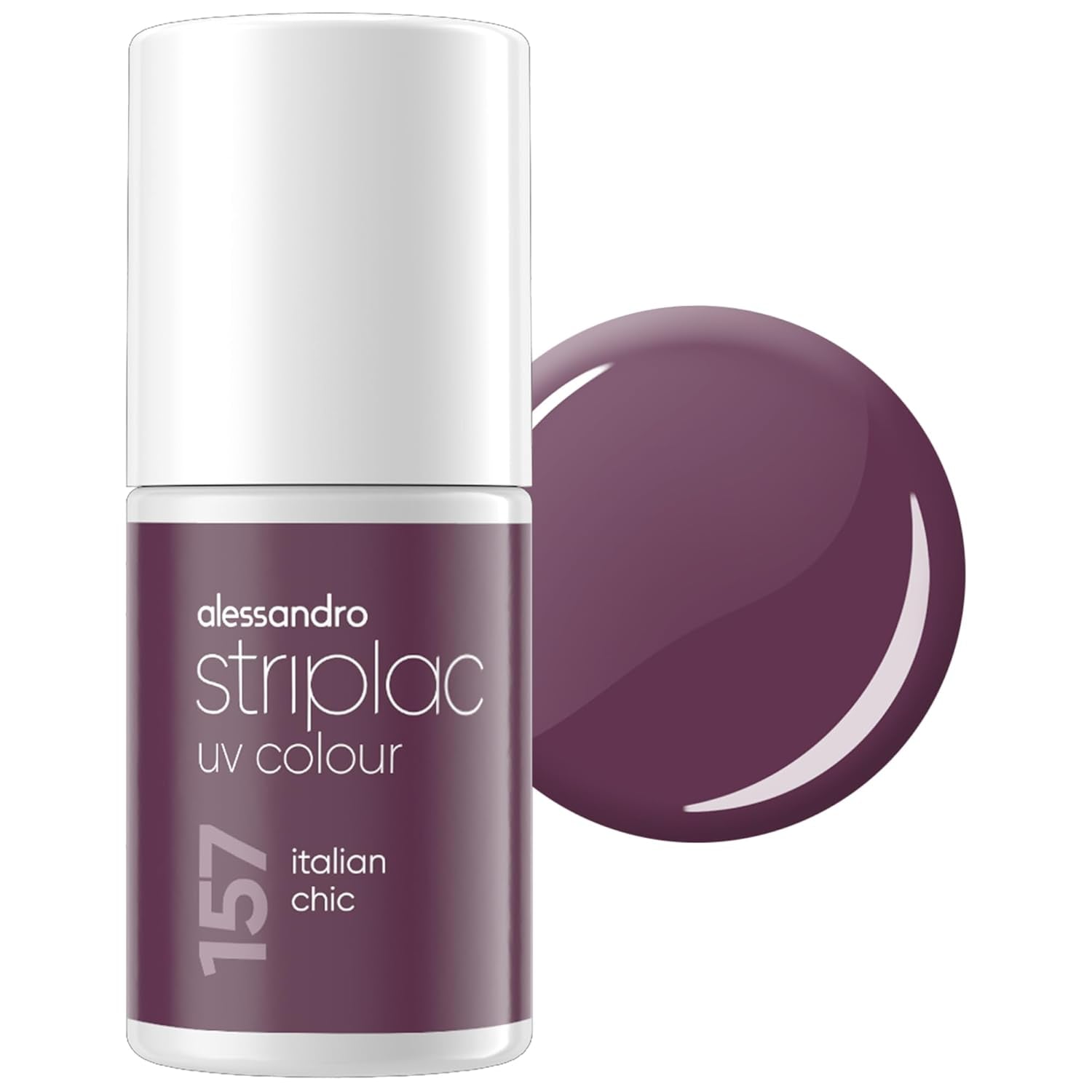 Oja UV alessandro Striplac Midnight Black – Delicată și de lungă durată – Îndepărtare ușoară datorită tehnologiei de îndepărtare peel-off – Vegană și cruelty-free – 8 ml