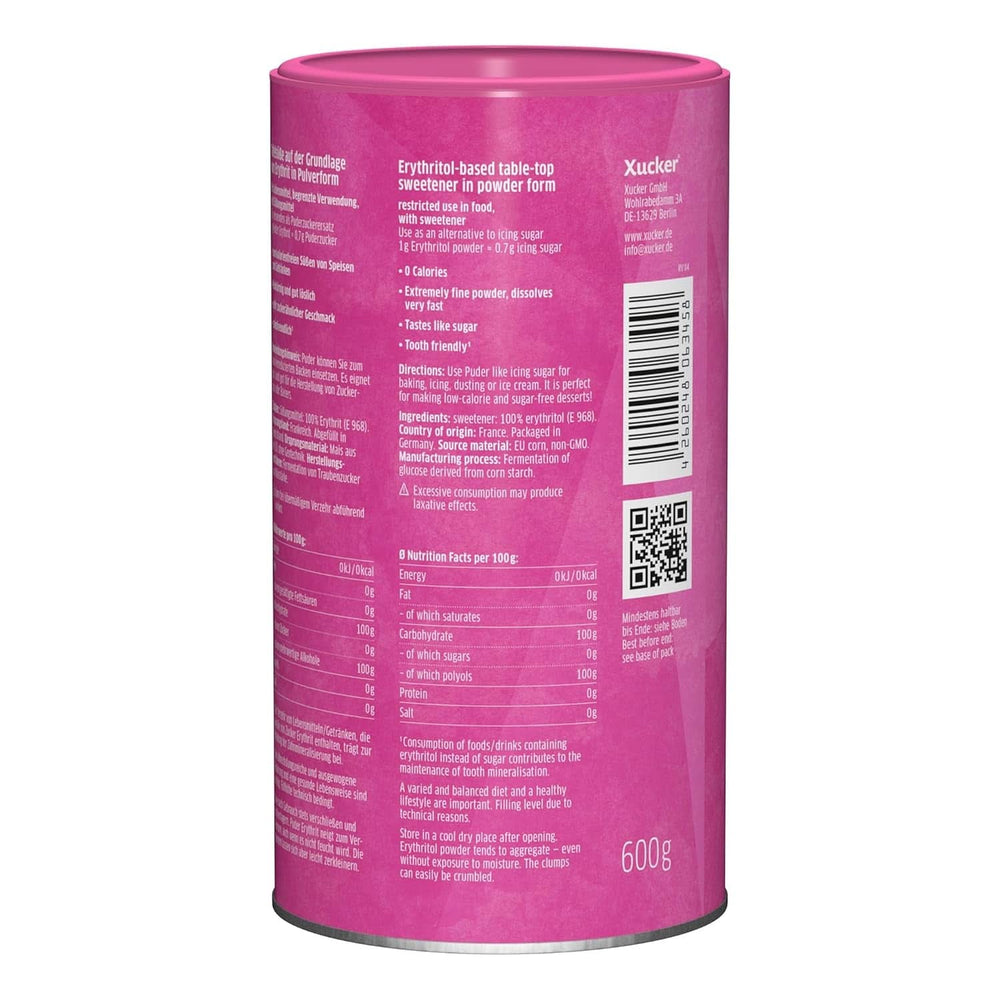 Xucker Zahăr pudră Erythritol - Înlocuitor de zahăr fără calorii, 600 grame Indulcitori Naty Shop
