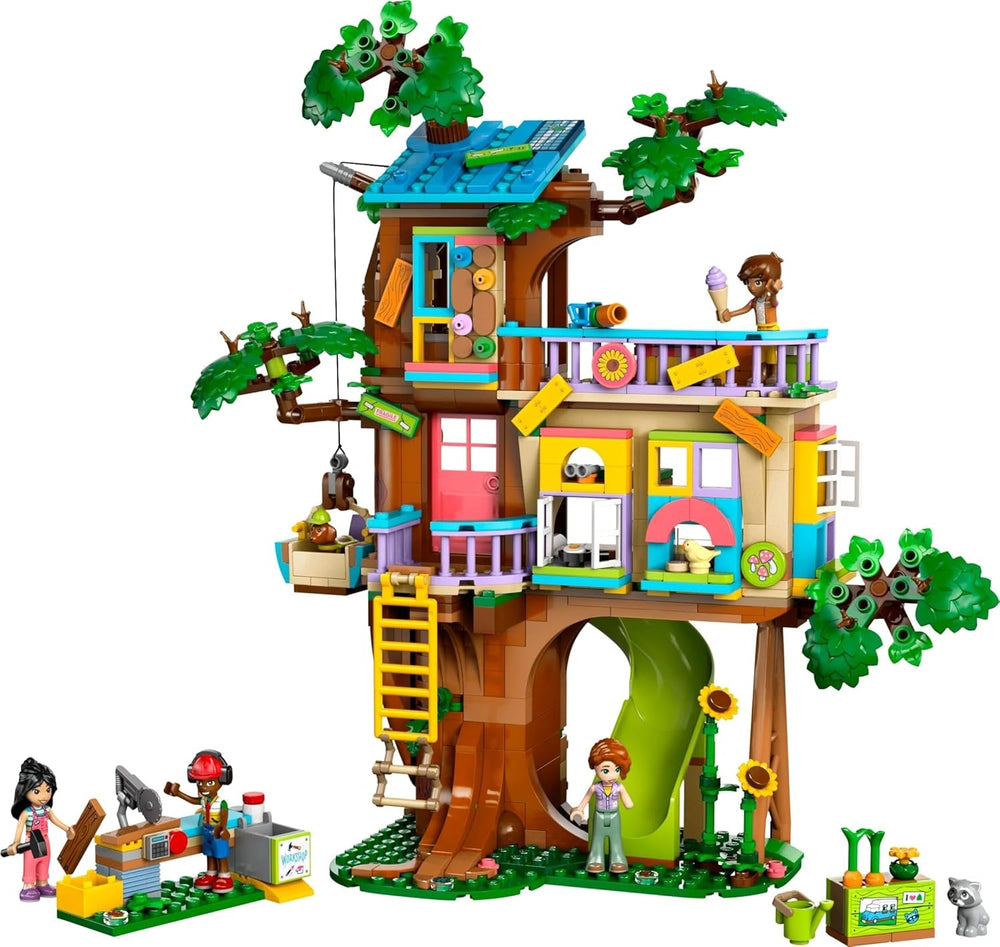 Casa din copac LEGO Friends, set de construit și jucat pentru jocuri de rol, casă de jucărie pentru fete de la 8 ani, set cu 4 minifigurine de personaje și 2 figurine de animale, idee de cadou pentru copii 42652 Seturi de constructie Besuche den LEGO-Store