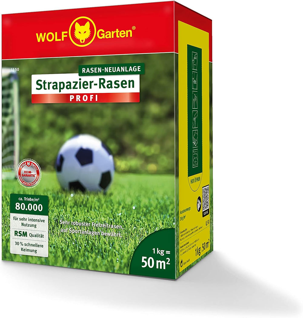 WOLF Garten Wolf-Garten - Strapazier-Rasen LJ 50; 3821030, Rot