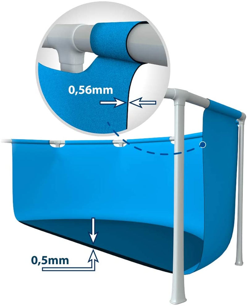 Sistem de filtrare cu nisip Krystal Clear SX925, Capacitate de circulație 2.000 l/h, 26642, Piscină cu cadru dreptunghiular și alb - Piscină supraterană - 300 x 200 x 75 cm, Albastră