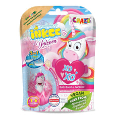 INKEE UNICORN | Bomba de baie pentru copii cu surpriza, 100 G, unicorn, parfum de floricele de porumb Mama si Copilul Naty Shop