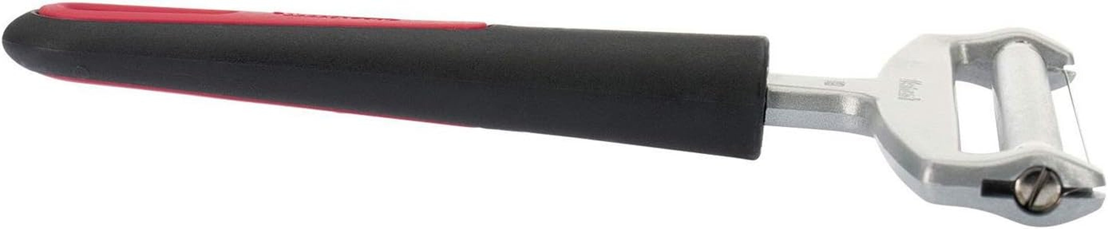 Feliator de brânză Westmark cu rolă și fir de tăiere înlocuibil, grosime de tăiere variabilă, lățime: 12 cm, oțel inoxidabil/aluminiu/plastic, negru/roșu, 29272260, 17 x 12 x 2 cm