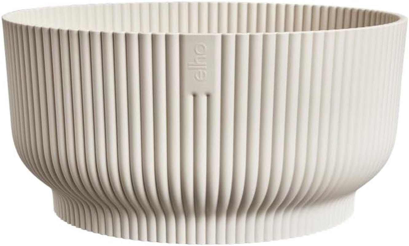 elho Vibes Fold Bowl 25 - Ghiveci de flori de interior - 100% plastic reciclat - Ø 24,9 x H 12,1 cm - Alb/In Alb