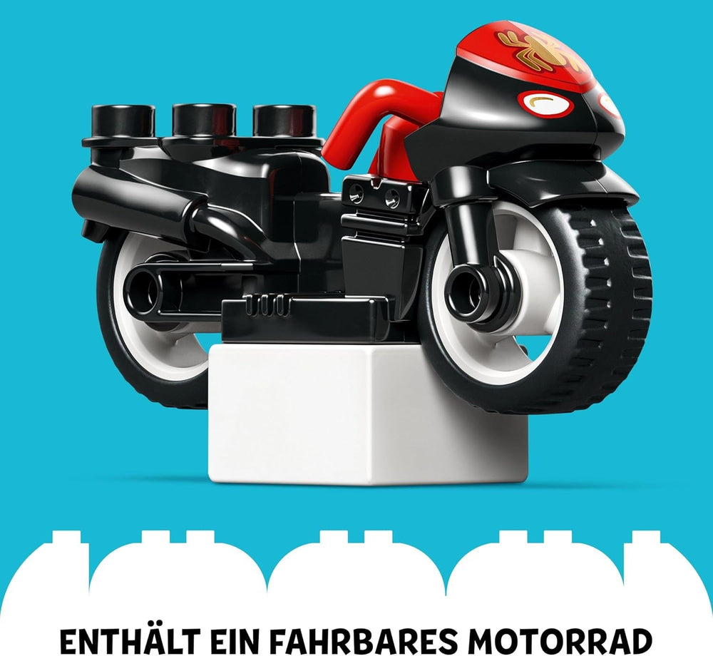 LEGO DUPLO Marvel Spins Motorcycle Adventure, Playset de fantezie pentru serialul TV Spidey și super prietenii săi, jucărie educativă de construit și reconstruit pentru copiii de 2 ani și peste 10424 Seturi de constructie Besuche den LEGO-Store