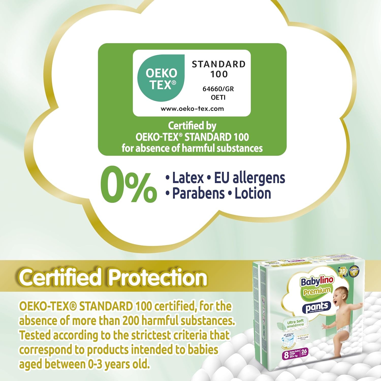 Pantaloni Premium Mărimea 8 cu Filtru Ultra-Moale, XXL (20+ kg), 104 bucăți