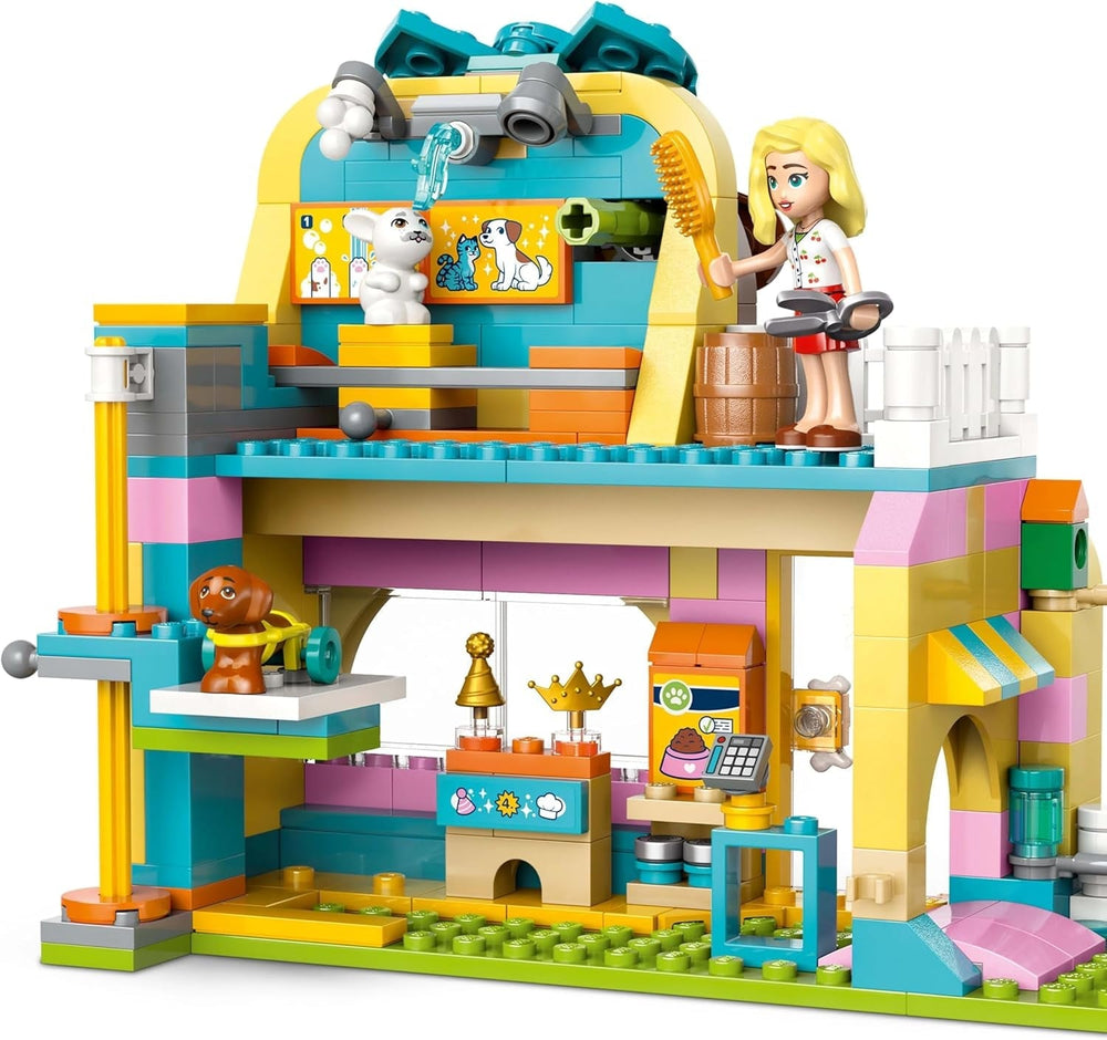 Magazin de accesorii pentru animale LEGO Friends, set de joacă pentru jocuri de rol, jucărie educativă pentru fete de la 6 ani, 3 minifigurine și 3 figuri de animale, pisică, câine și iepuraș, idee de cadou pentru copii 42650 Seturi de constructie Besuche den LEGO-Store