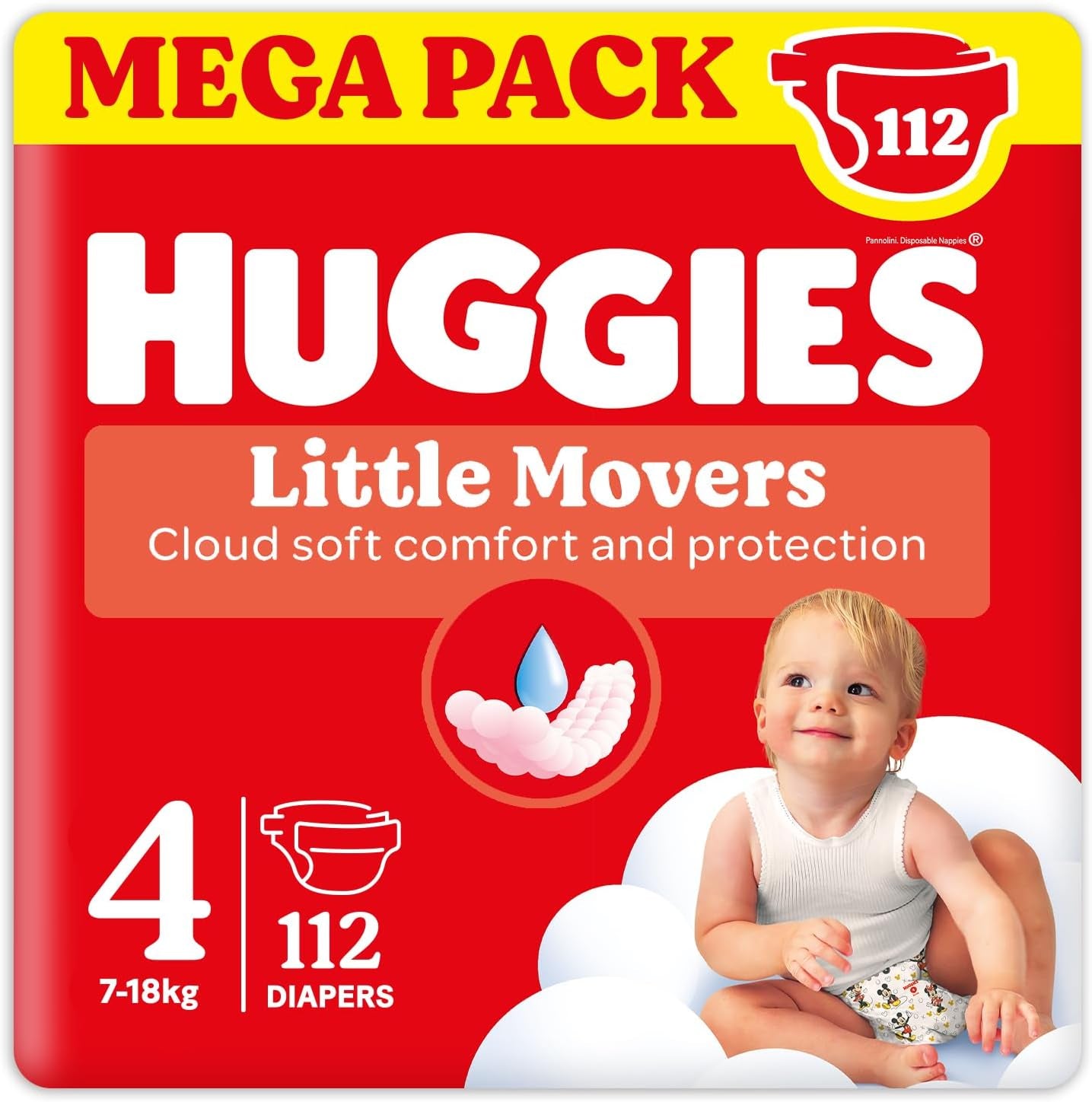 Scutece Huggies Ultra Comfort, mărimea 4 (7-18 kg), design Disney, pachet avantajos, 150 bucăți