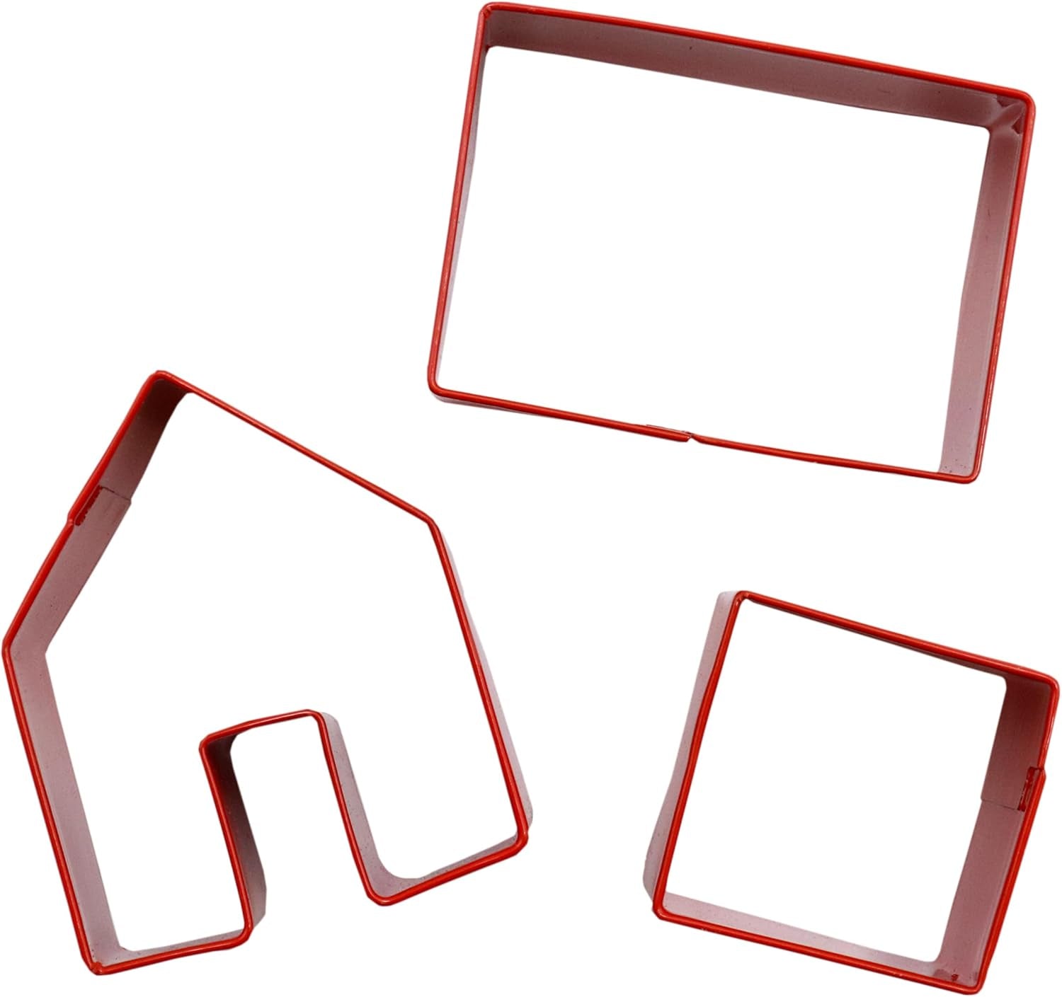 Set de 3 forme de biscuiți de Crăciun, mini căsuță de turtă dulce, încălzitor de căni, roșu