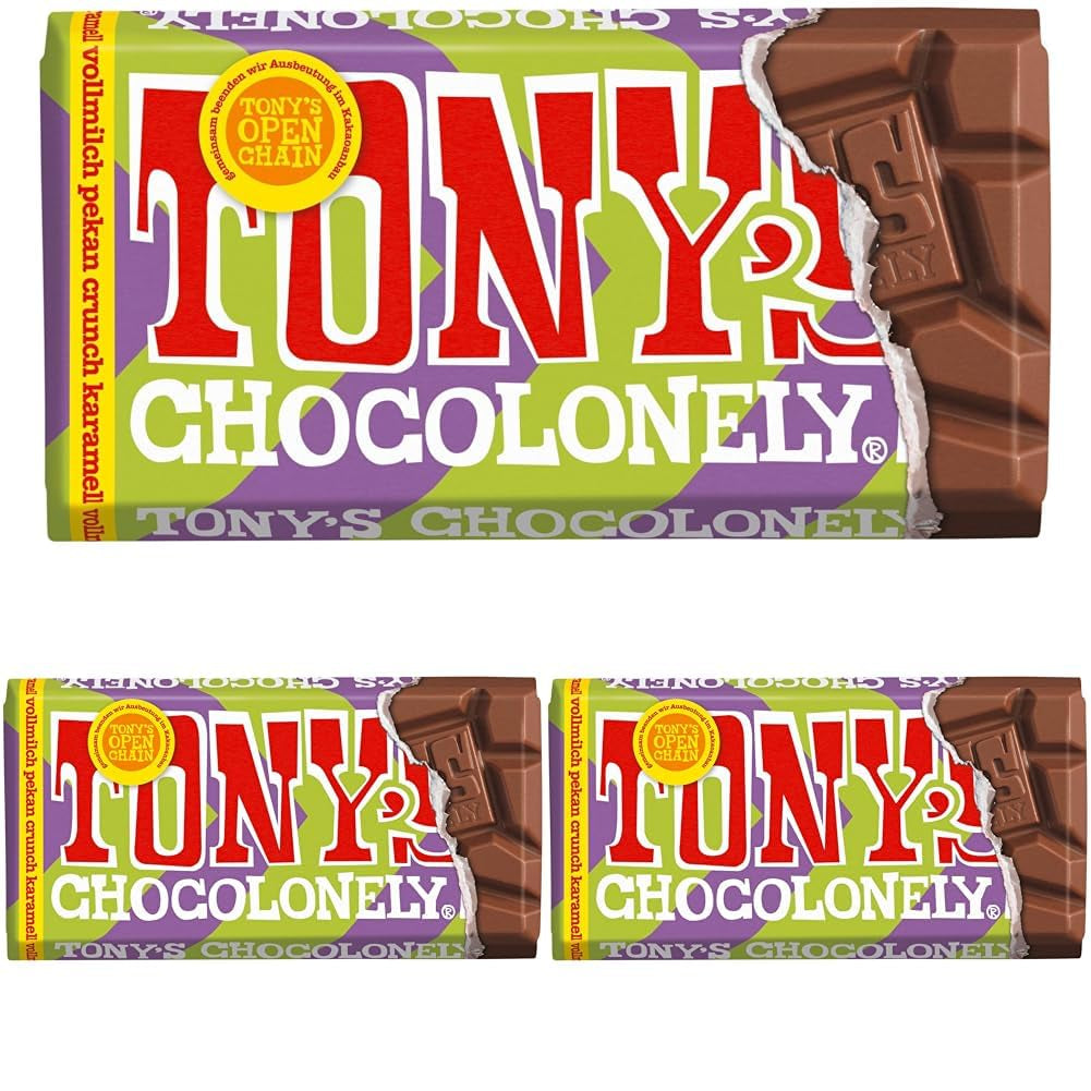 Tony's Chocolonely - Ciocolată neagră cu migdale și sare de mare 90g