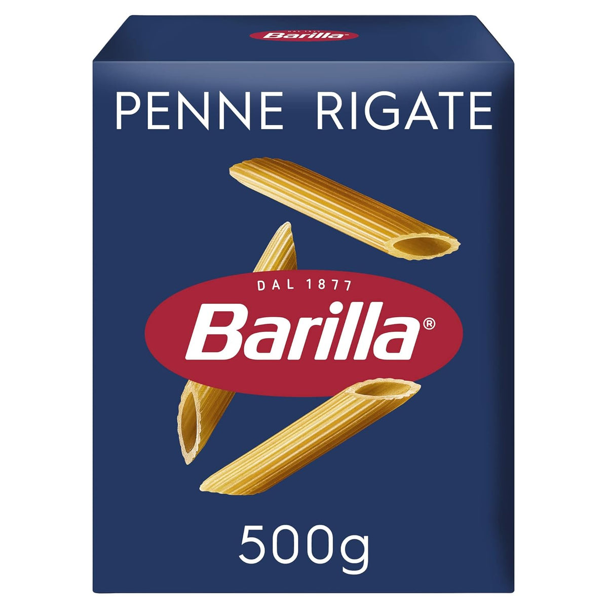 Paste Barilla Classic Penne Rigate Nr. 73 din grâu dur de înaltă calitate, întotdeauna al dente (1 x 500 g)