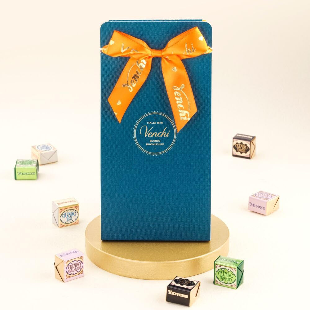 Venchi – Colecția Murrine – Cutie cadou cu ciocolate Cremino asortate, 407 g – Cu alune de pădure IGP Piemont – Idee de cadou – Fără gluten