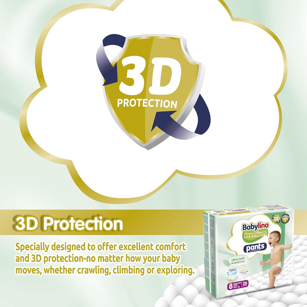 Pantaloni Premium Mărimea 8 cu Filtru Ultra-Moale, XXL (20+ kg), 104 bucăți