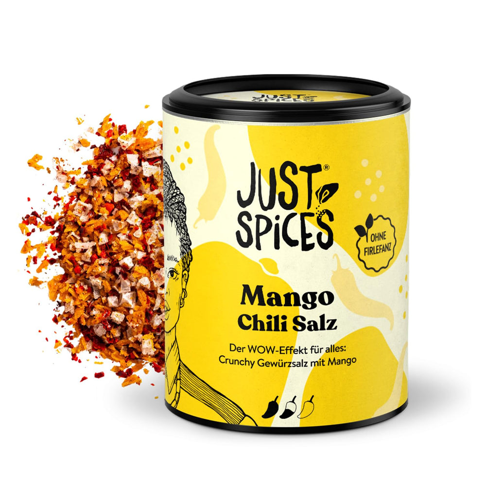 Just Spices Chili Knoblauch Salz I Gewürzmix, der zu allen Gerichten schmeckt I Gewürzdose, 55 g