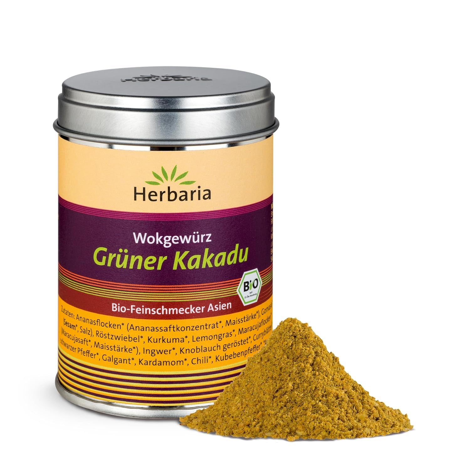 Herbaria Good Old Mild Curry bio 80g M-Dose – Currypulver, Currymischung - Bio-Gewürzmischung für klassische Curry-Spezialitäten z.B. Currywurst - erlesenen Zutaten in nachhaltiger Aromaschutz-Dose