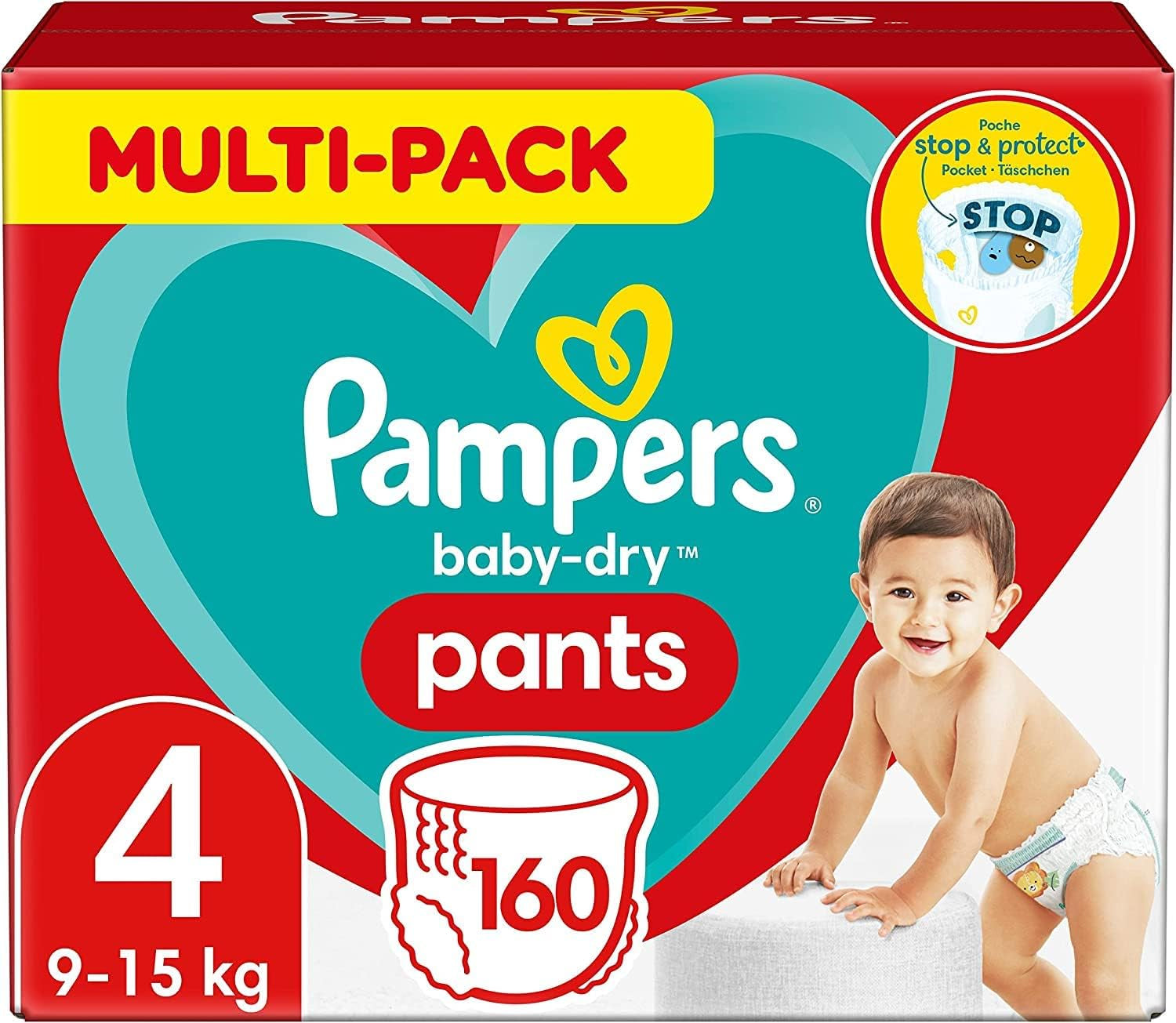 Pampers Baby-Dry Pants Größe 5, 160 Stück, 11kg-17kg, 360° auslaufsichere Passform für Tag und Nacht