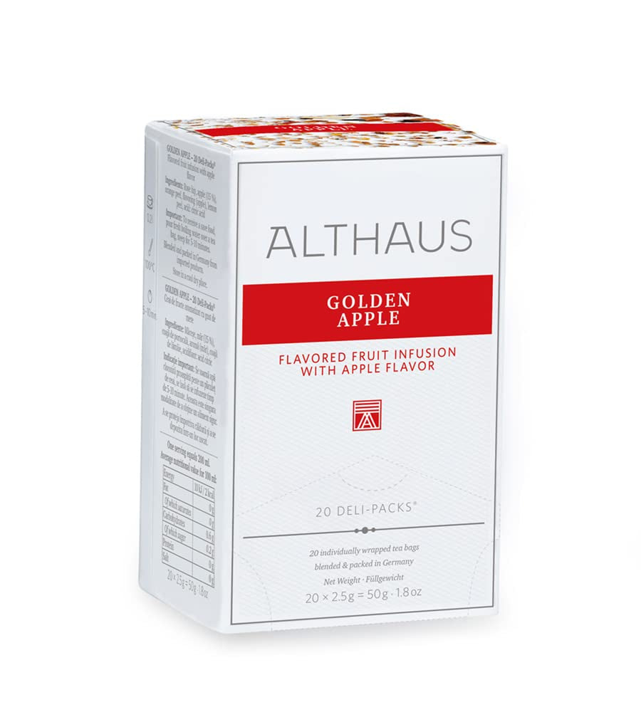 Ceai Althaus GOLDEN APPLE 20 X 2,5G ⋅ Ceai de fructe cu aromă de mere în pliculețe clasice ⋅ DELI PACK