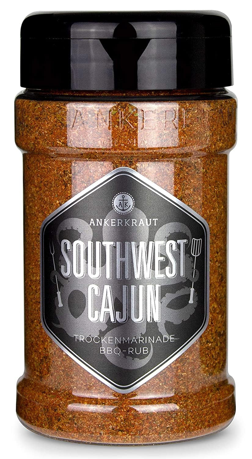 Ankerkraut Southwest Cajun, BBQ Rub Gewürzmischung zum Zubereiten von Gumbos und Jambalaya Gerichten, 170g im Streuer