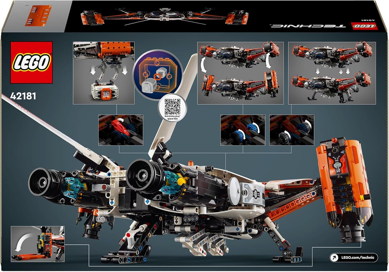 LEGO Technic Vtol transportor spațial LT81, set de construcție spațială, jucărie spațială, navă spațială, set de joacă cu mini-rover, cadou pentru băieți și fete cu vârsta peste 10 ani 42181 Seturi de constructie Besuche den LEGO-Store