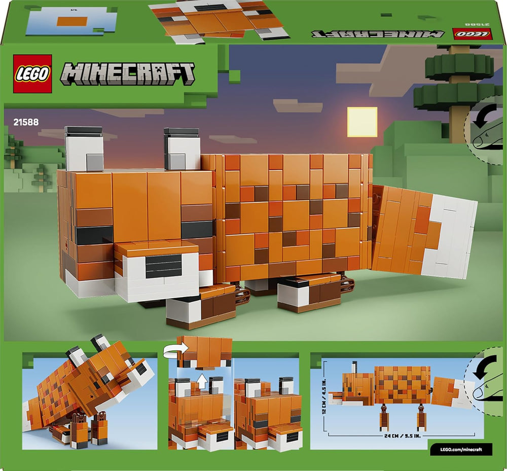 LEGO Minecraft Der Fuchs - 3D-Puzzle Tierfigur mit Zubehör - Gaming Deko für Schlafzimmer oder Gaming Raum - Gamer Spielzeug zum Geburtstag für Jungen, Mädchen und Fans ab 10 Jahren - 21588