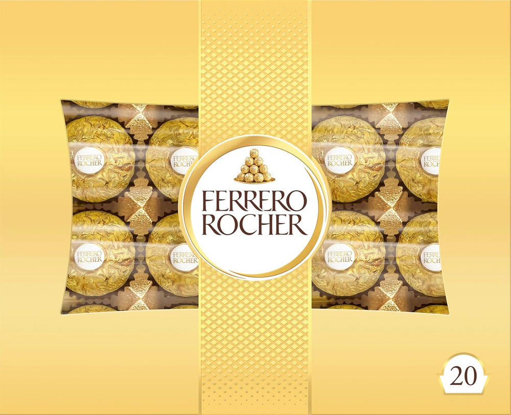 Ferrero Rocher – Specialitate de praline crocante și cremoase cu alune – Cadou de Ziua Îndrăgostiților pentru el și ea – 16 pachete a câte 4 praline individuale