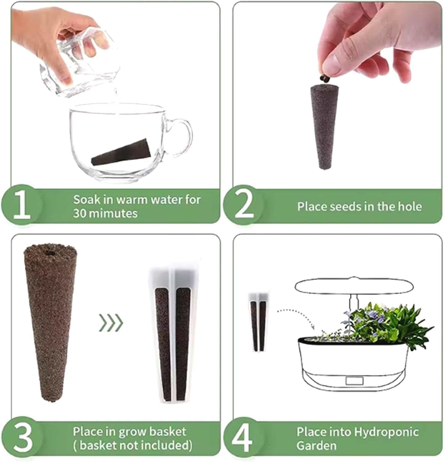 50 de bureți de creștere de schimb, tuburi pentru înființarea semințelor, dopuri de burete pentru creșterea rădăcinilor, kituri de creștere hidroponică pentru sisteme de creștere hidroponică, hidroponie de interior, grădină