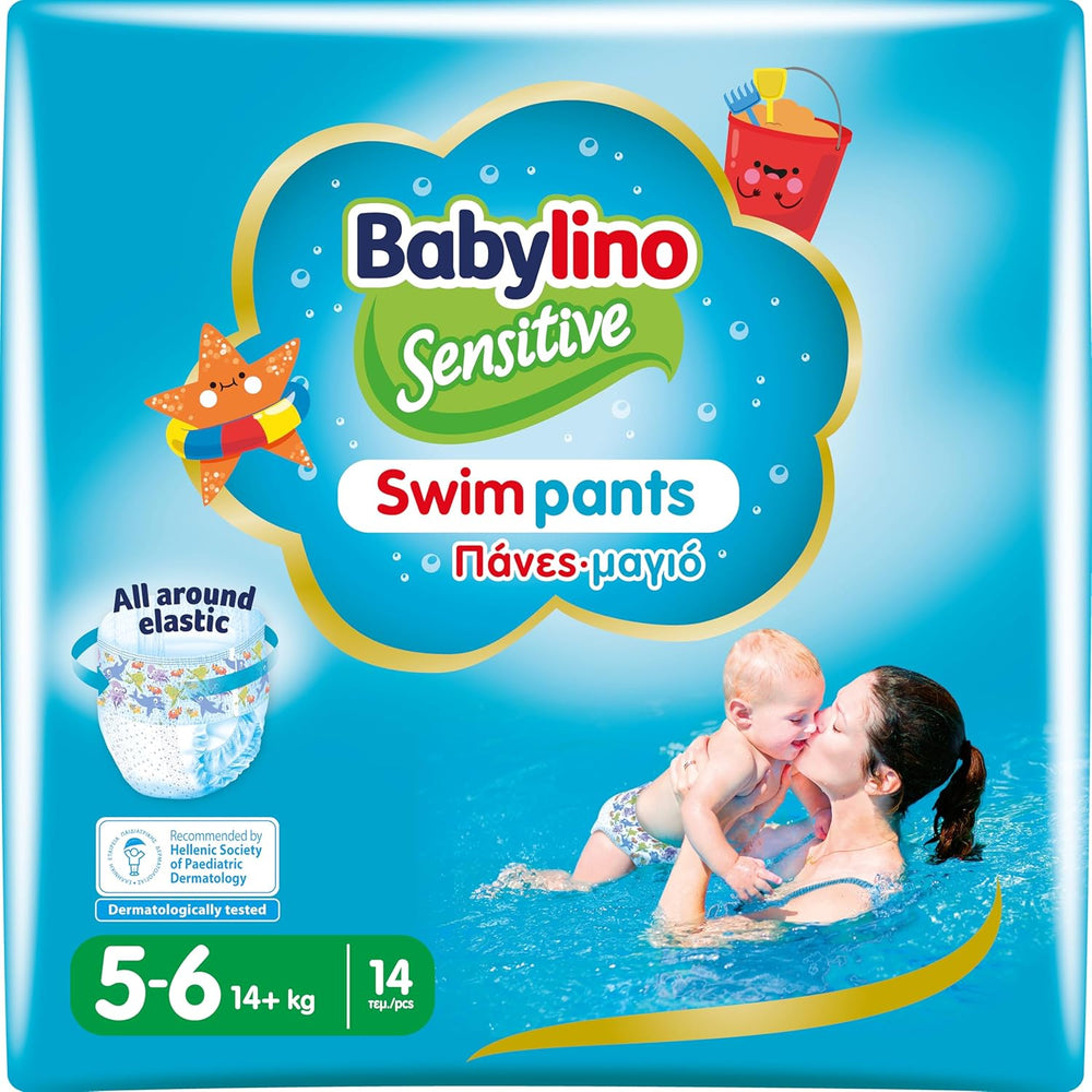 Scutece Sensitive Swim Pants, pentru mare și piscină, mărimea 5-6 (peste 14 kg), 84 bucăți