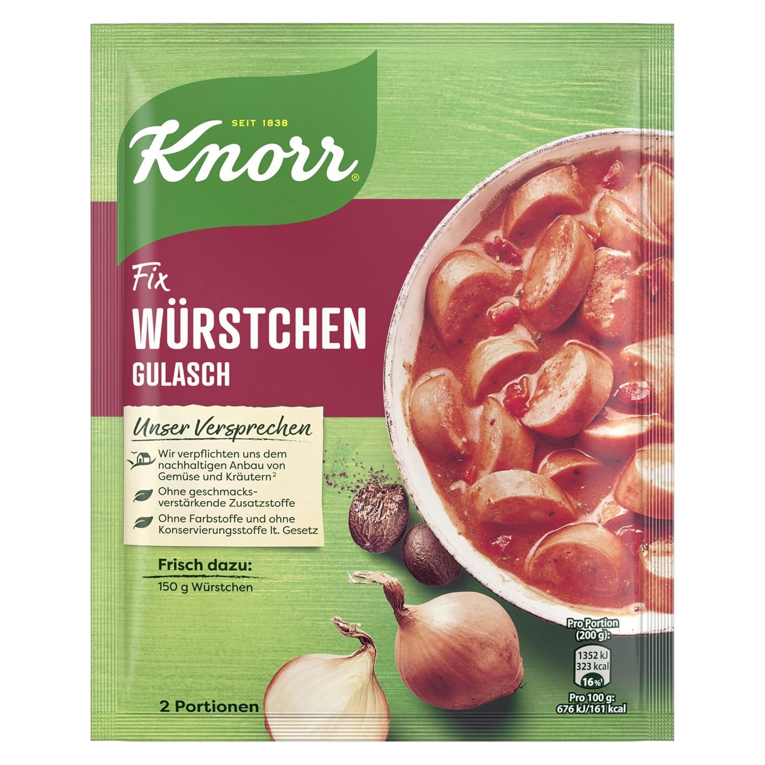 Knorr Fix Würzmischung Paprika-Gulasch für eine leckeres Fleischgericht mit natürlichen Zutaten 4 Portionen