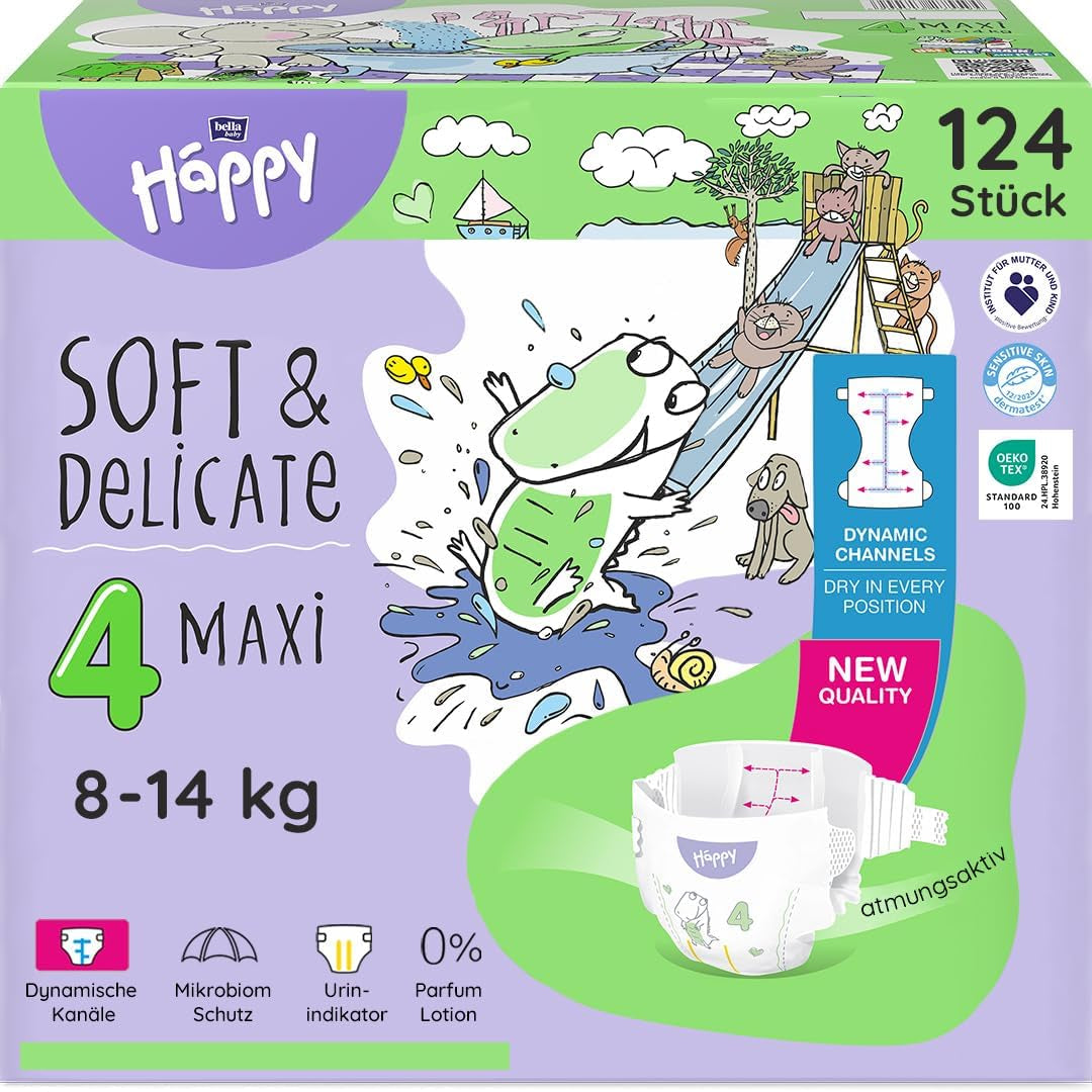 Scutece Bella Baby Happy Premium, mărimea 6, Junior Extra, 15+ kg, 96 de bucăți, sigiliu DERMATEST și OEKO-TEX, scutece de unică folosință pentru bebeluși