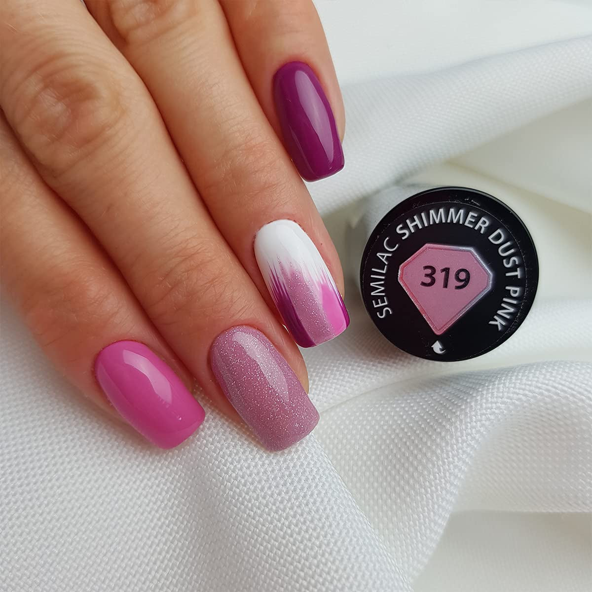 Oja UV Semilac Hybrid 319 Shimmer Dust Pink 7ml