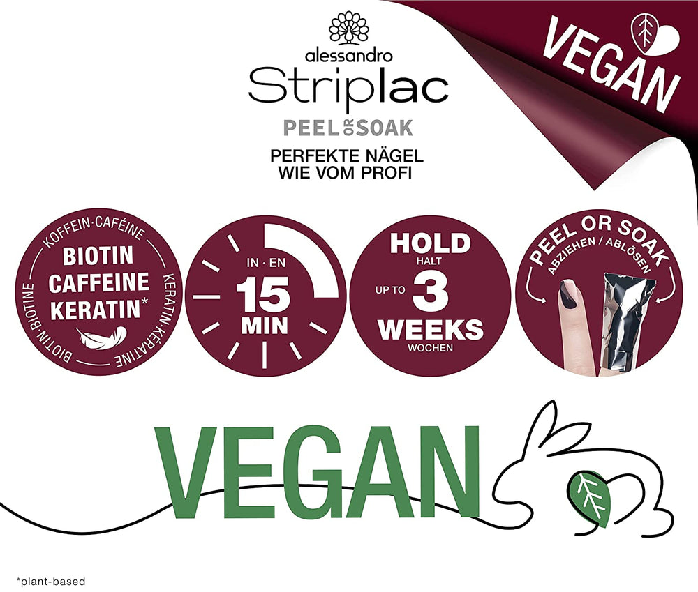 Oja UV alessandro Striplac Red Ilusion – Delicată și de lungă durată – Îndepărtare ușoară datorită tehnologiei de îndepărtare peel-off – Vegană și cruelty-free – 8 ml