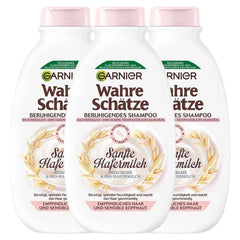 Garnier True Treasures Șampon calmant cu lapte de ovăz delicat pentru păr sensibil, 250 ml Duș și baie Naty Shop 3 x 250 ml